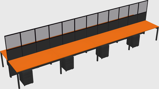 Shared rectangular cubicle