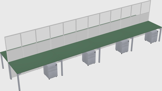 Shared rectangular cubicle