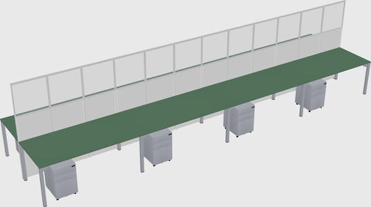 Shared rectangular cubicle
