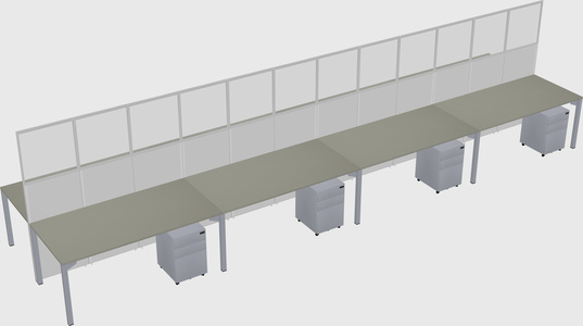Shared rectangular cubicle