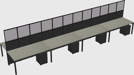 Shared rectangular cubicle