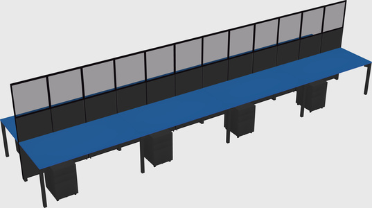 Shared rectangular cubicle