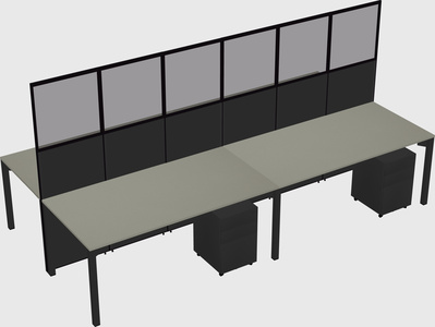 Shared rectangular cubicle