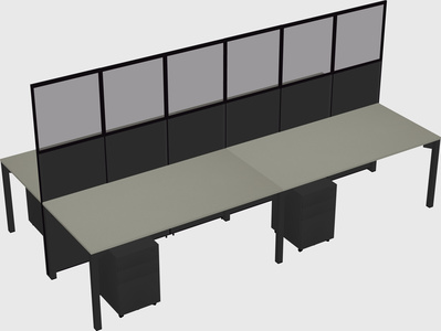 Shared rectangular cubicle