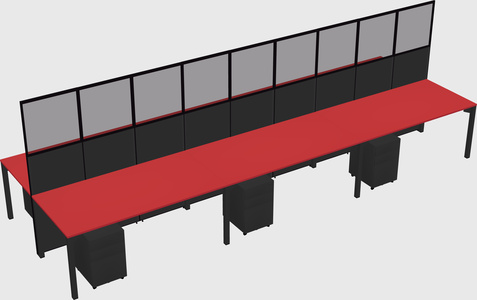 Shared rectangular cubicle