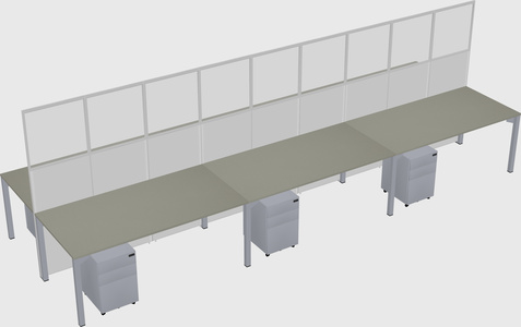 Shared rectangular cubicle
