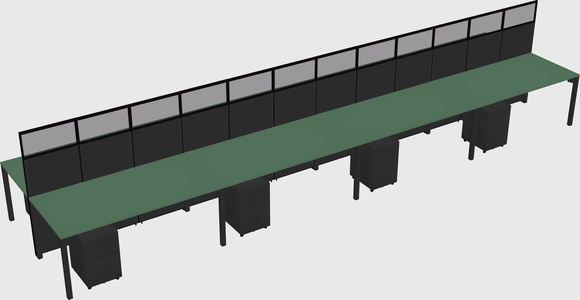 Shared rectangular cubicle