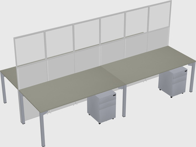 Shared rectangular cubicle