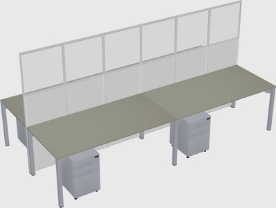 Shared rectangular cubicle