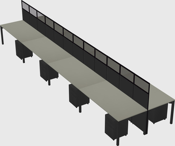 Shared rectangular cubicle