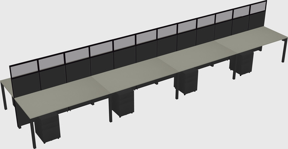 Shared rectangular cubicle