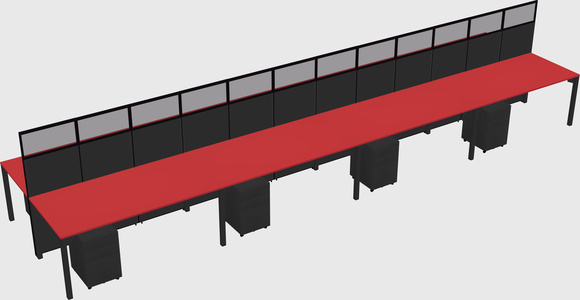 Shared rectangular cubicle