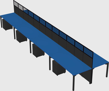Shared rectangular cubicle
