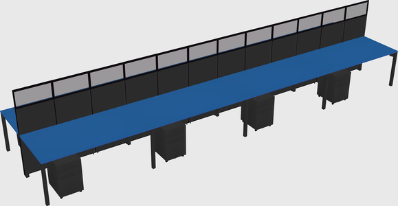 Shared rectangular cubicle