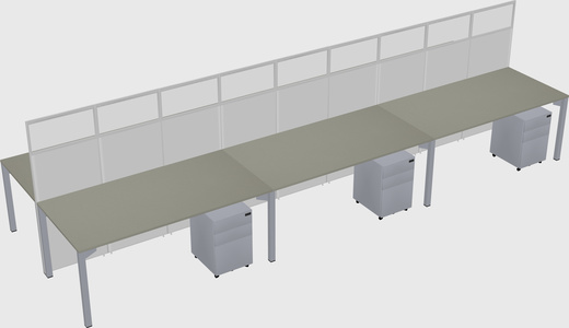 Shared rectangular cubicle