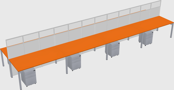 Shared rectangular cubicle