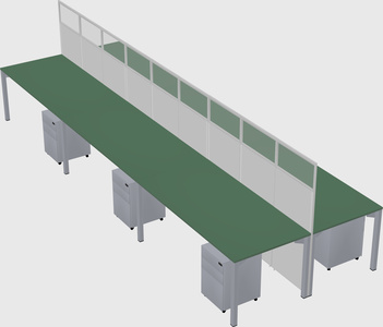 Shared rectangular cubicle