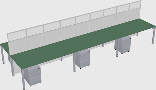 Shared rectangular cubicle