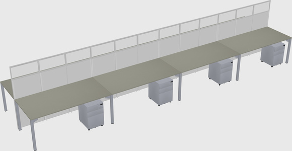 Shared rectangular cubicle