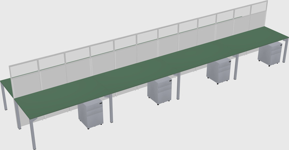 Shared rectangular cubicle