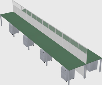 Shared rectangular cubicle