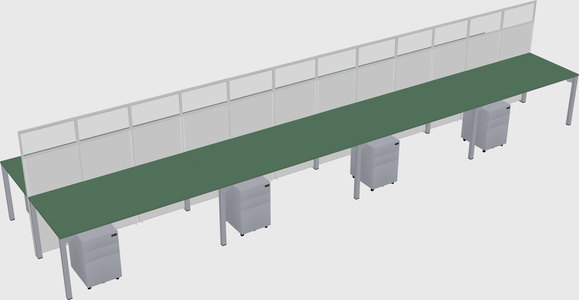 Shared rectangular cubicle