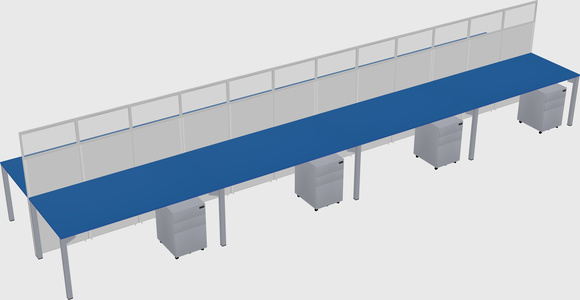 Shared rectangular cubicle