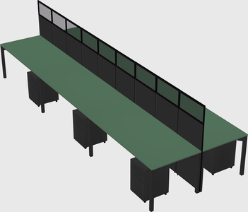 Shared rectangular cubicle
