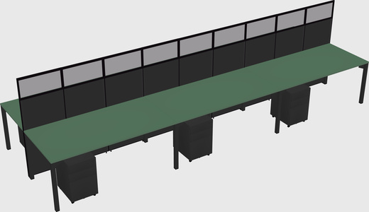 Shared rectangular cubicle