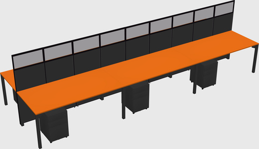 Shared rectangular cubicle
