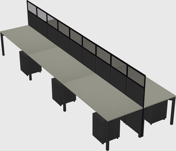 Shared rectangular cubicle