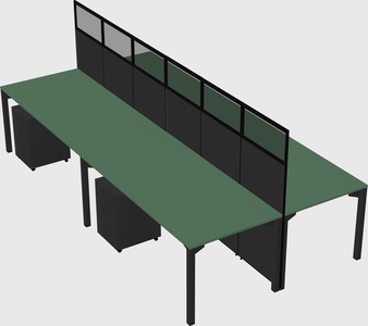 Shared rectangular cubicle