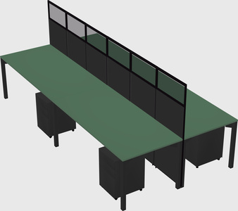 Shared rectangular cubicle