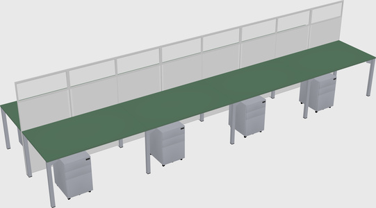 Shared rectangular cubicle