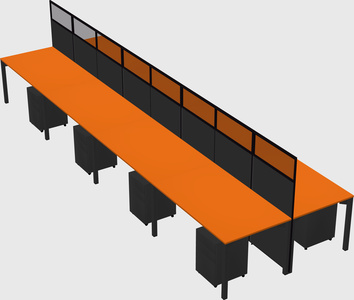 Shared rectangular cubicle