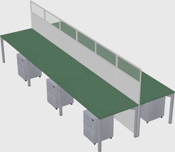 Shared rectangular cubicle