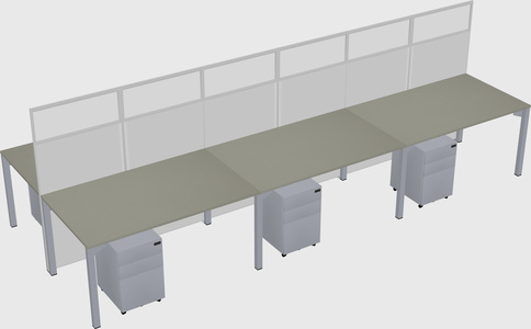 Shared rectangular cubicle