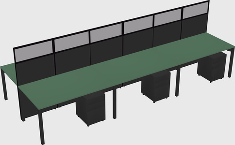 Shared rectangular cubicle