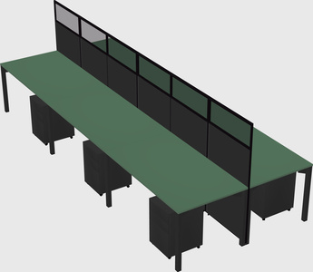 Shared rectangular cubicle