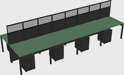 Shared rectangular cubicle