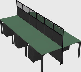 Shared rectangular cubicle