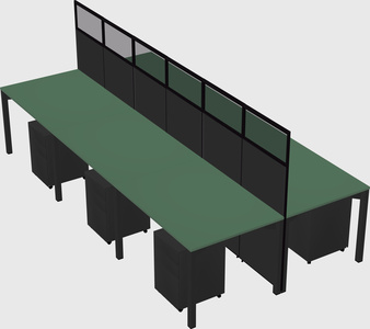 Shared rectangular cubicle