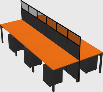 Shared rectangular cubicle