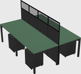 Shared rectangular cubicle