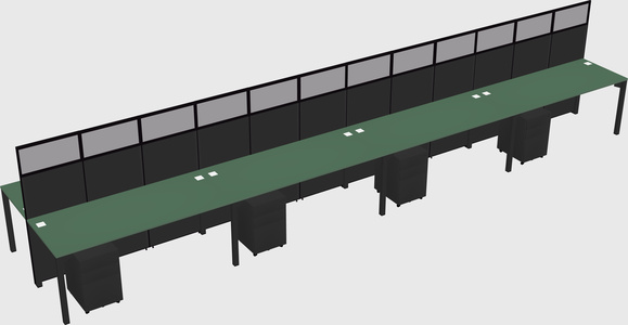 Shared rectangular cubicle