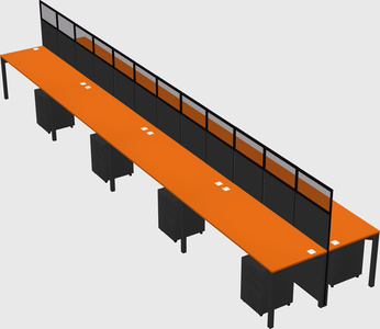 Shared rectangular cubicle