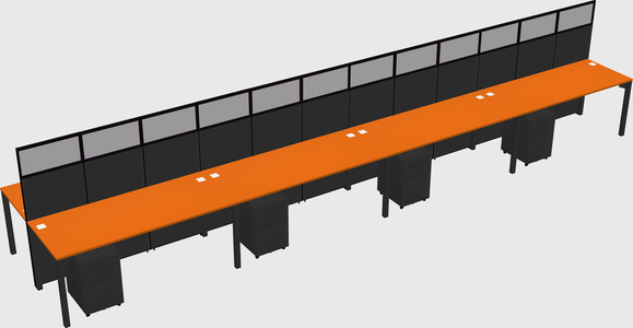 Shared rectangular cubicle