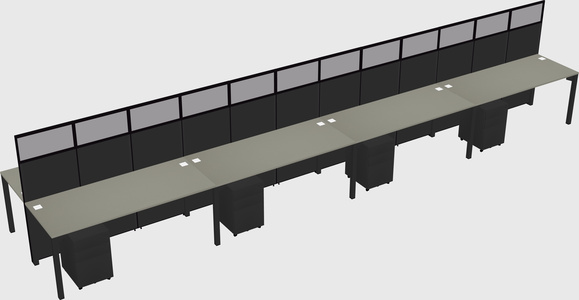 Shared rectangular cubicle
