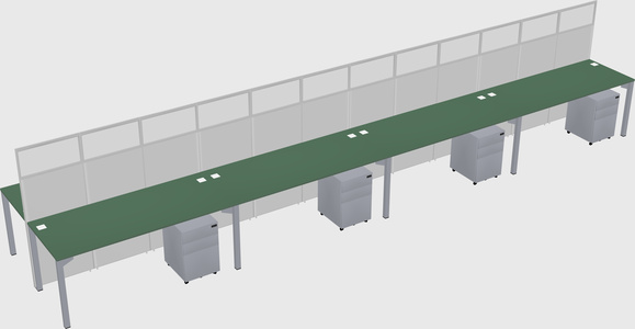 Shared rectangular cubicle