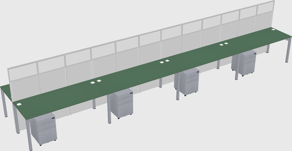 Shared rectangular cubicle